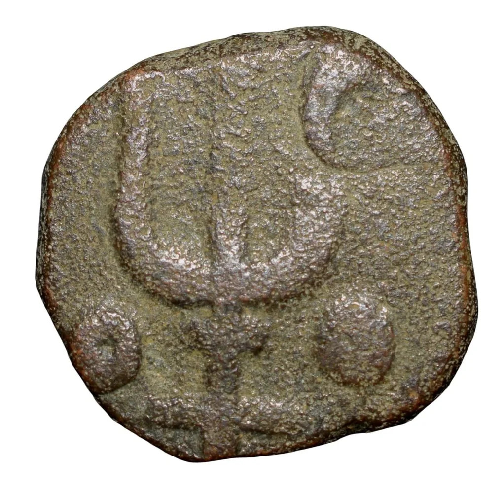 Copper 2 Pies of Mewar State(AD 1760-1806) of Chitor Mint KM C2.1