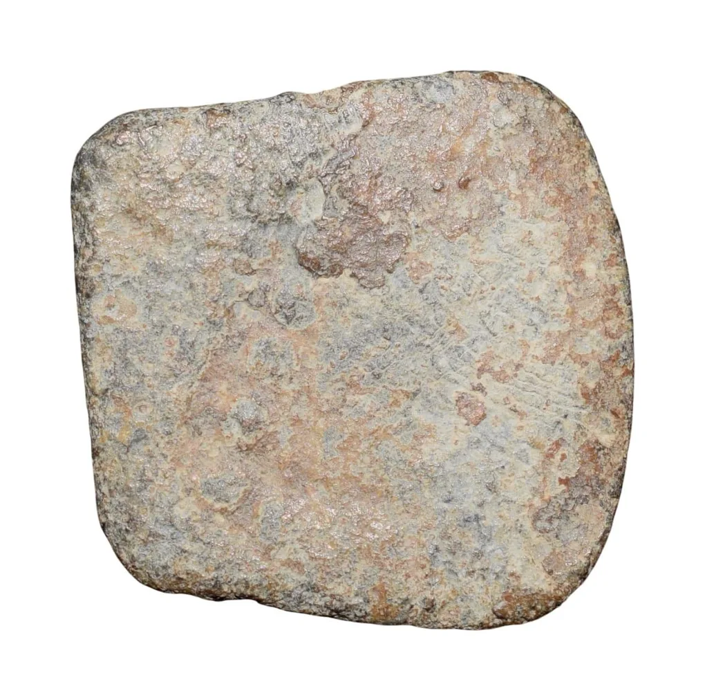 Lead Coin of Western Kshatrapa - Rudrasena III? (3rd Cen. AD) with 3-Arched Hill & Date in Brahmi Rare