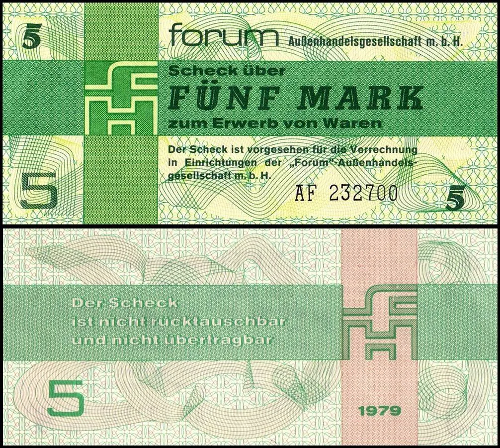 German Democratic Republic 5 Mark Banknote 1979 PFX3 UNC Unique and Rare