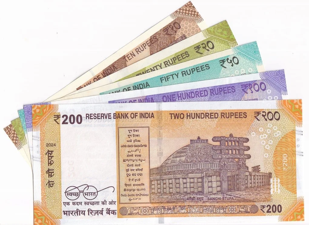 New Series 786 Ending 10 to 200 Rupees Five Notes Set Unc