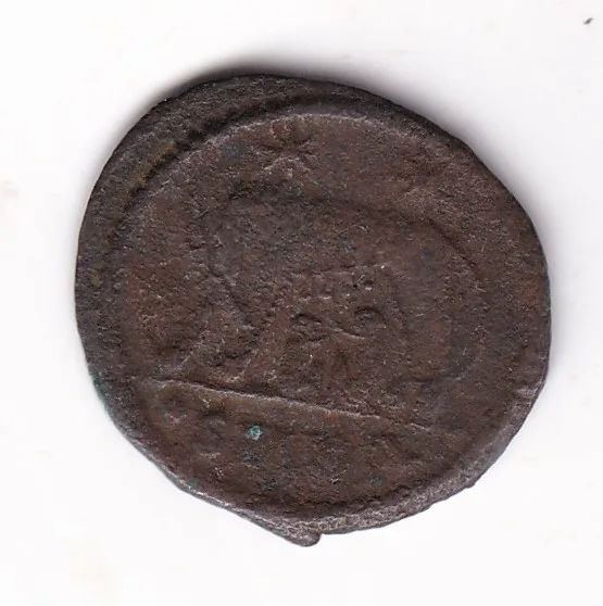 Roman Empire small coin portrait of warrior Ancient Coin