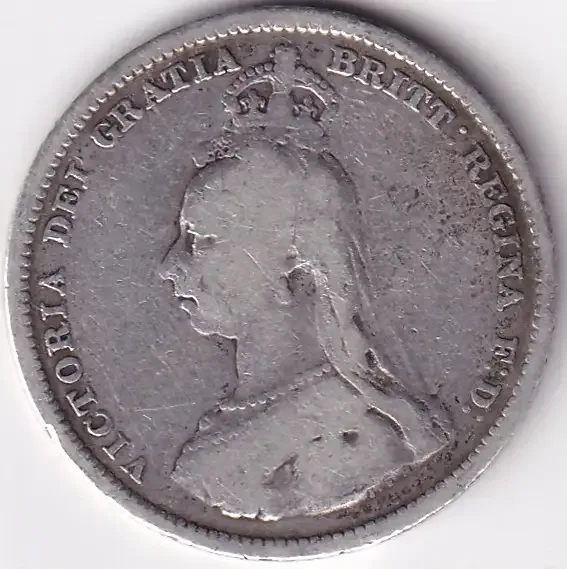 United Kingdom 1 Shilling 1888 Victoria Silver Ex Rare Coin
