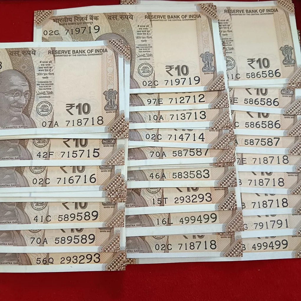 Ten Rs Rare Doubling Numbers Notes 50 Pcs Given Gem Unc Condition