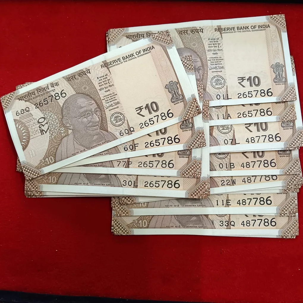 Ten Rs Holy Number Notes Ending 786 Gem Unc Condition 113 Pcs Given