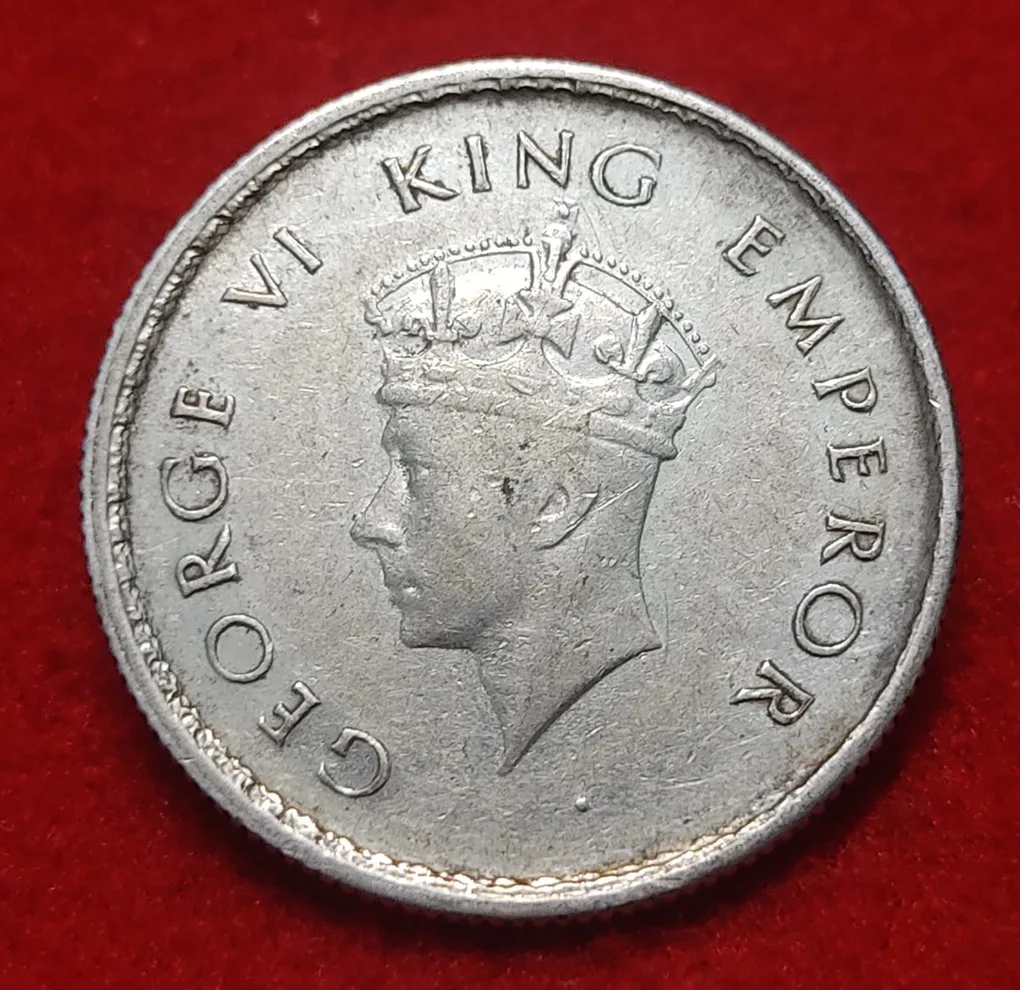 Half Rupee Silver Coin George V 1939 Calcutta Mint