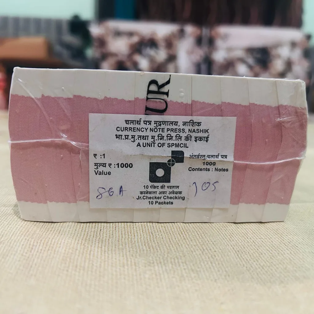 DAM Cheap Sale❤️🤑 1 Rupee RIM Year 2016 Total 10 Bundle New Fresh 1000 Notes RIB Sealed Packed RIM at Lowest Price