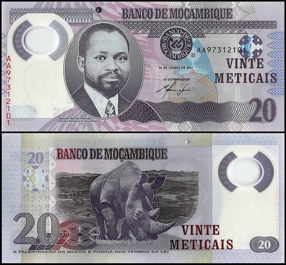 Mozambique 20 Meticais World Banknote 2011 P149b UNC Polymer GEM UNC Unique and Rare