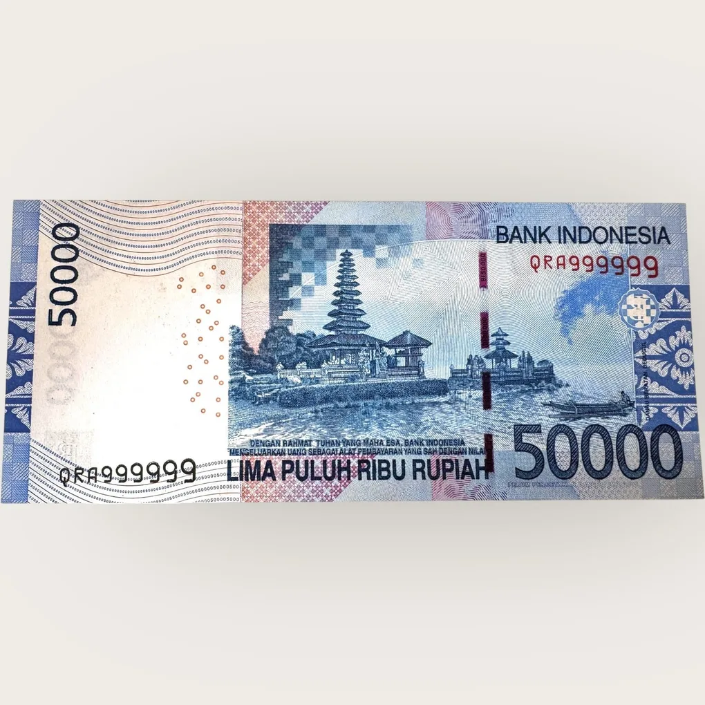 Indonesia 50000 Rupiah Low Serial 2013 Issue Gem UNC 999999 Unique and Rare