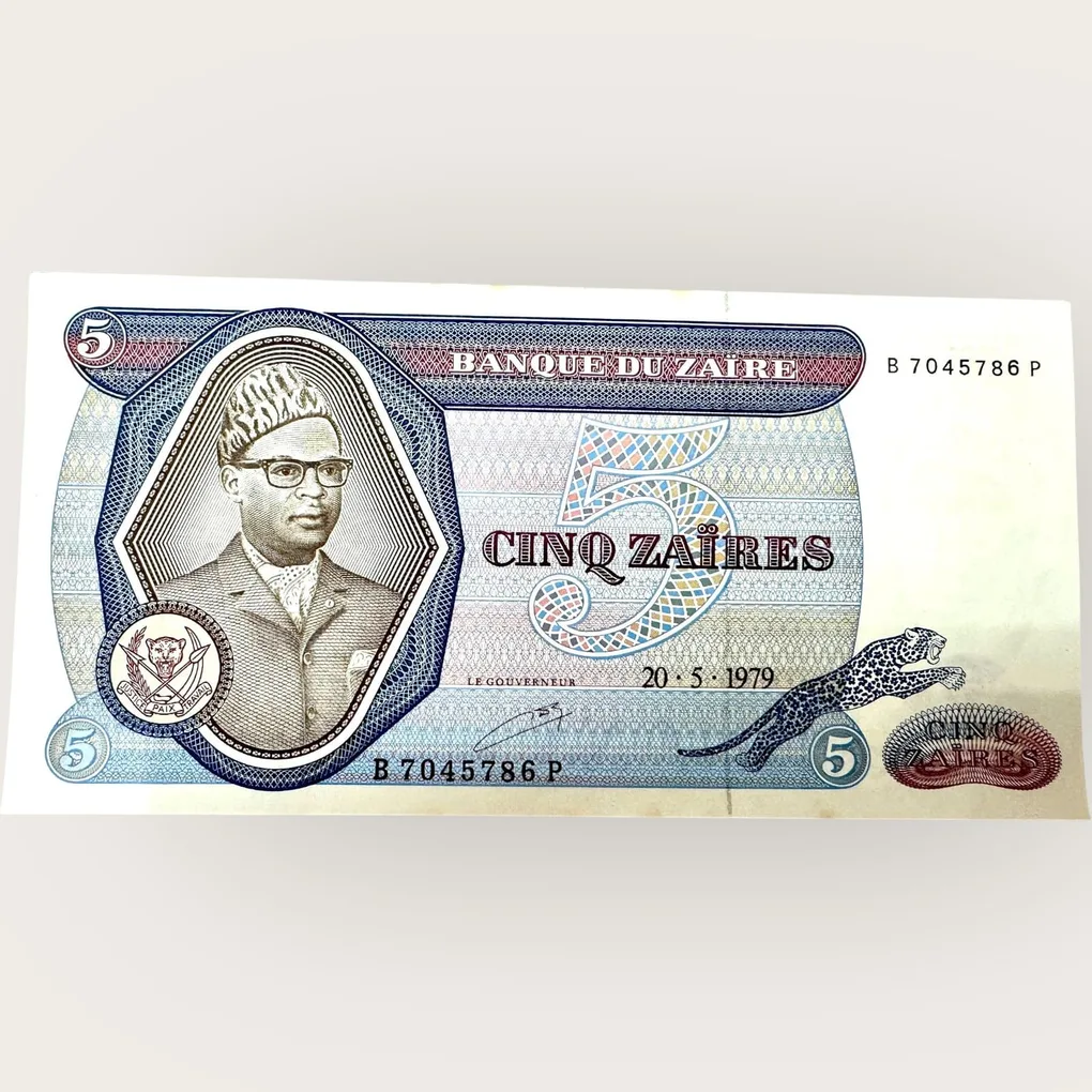 Zaire 5 Dollars 1979 Issue World Banknote Ending 786 Series Unique and Rare