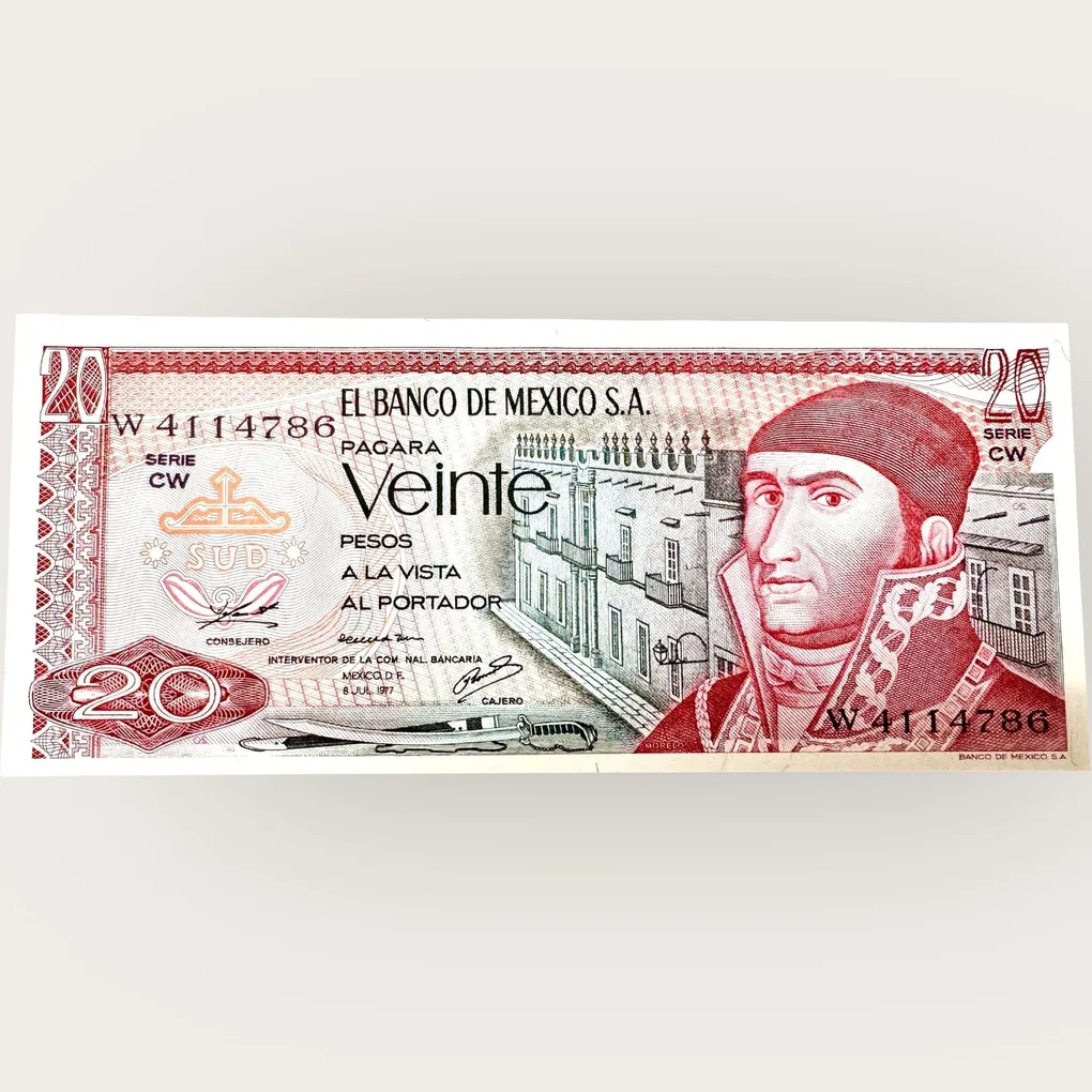 Mexico 20 Veinte Issue World Banknote Ending 786 Series Unique and Rare