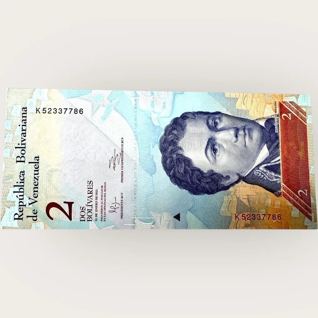 Venezuela 2 Bolivares World Banknote Ending 786 Series Unique and Rare