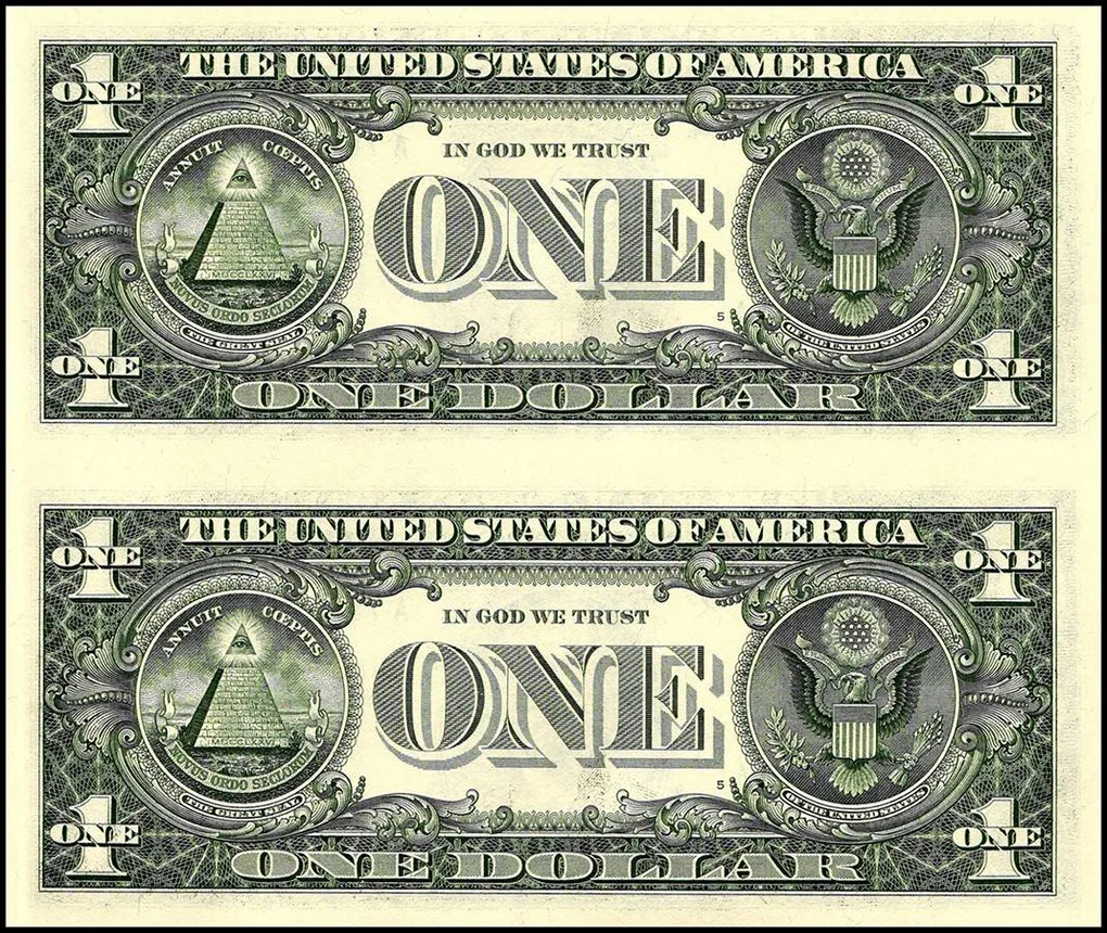 USA 1 Dollars Banknote 2017 Issue B Series Gem UNC 2 Notes Uncut Sheet Very Unique and Ultra Rare