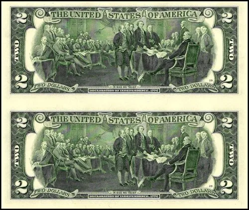 USA 2 Dollars Banknote 2013 Issue K Series Gem UNC 2 Notes Uncut Sheet Very Unique and Ultra Rare