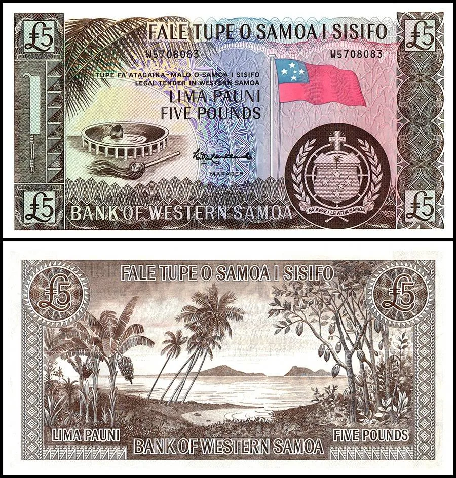 Western Samoa 5 Pounds Banknote 2020 ND P15CS UNC Unique and Rare