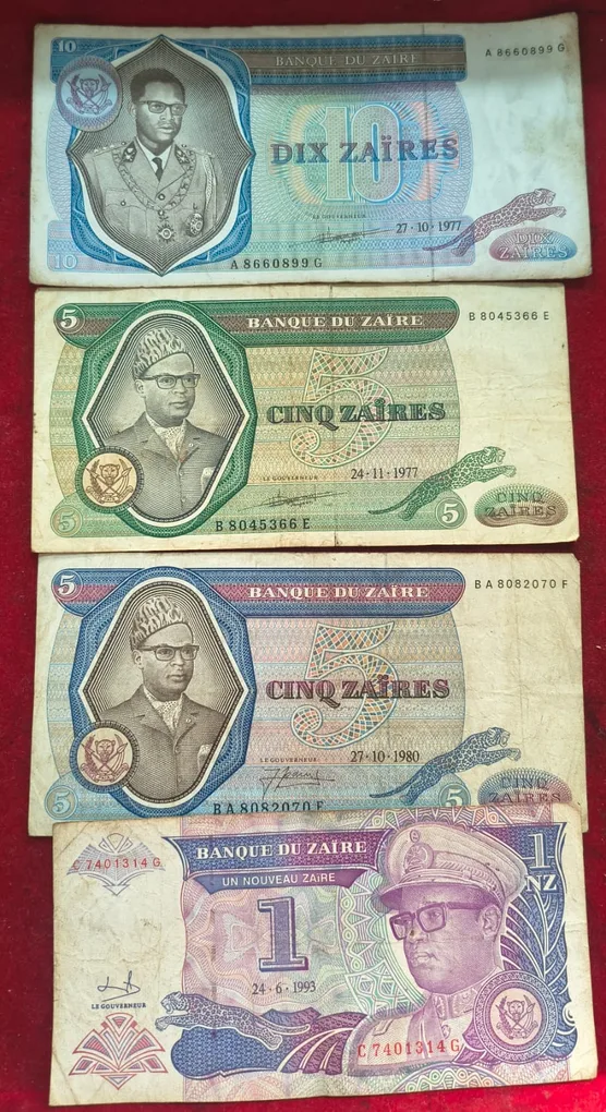 24 Different Zaire All Different Denomination Rare (24 Note Set )