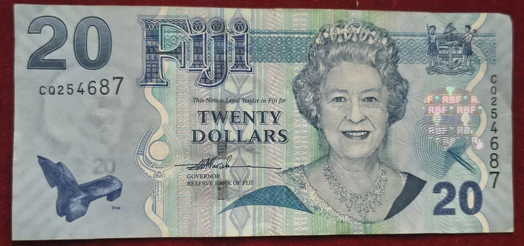 FIJI 20 Dollars Rare Note # B-2