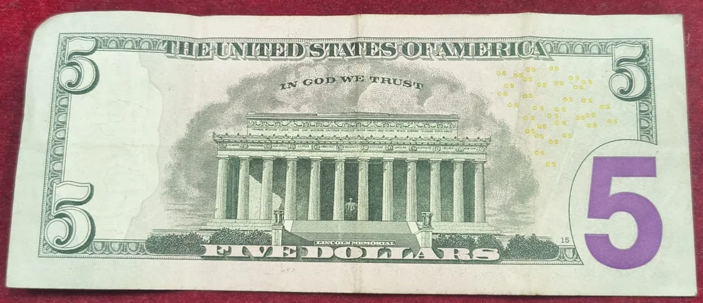 United State 5 Dollars Abraham Lincoln Rare Note # B-2