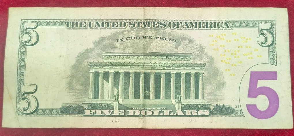 United States 5 Dollars Abraham Lincoln Rare Note # B-2