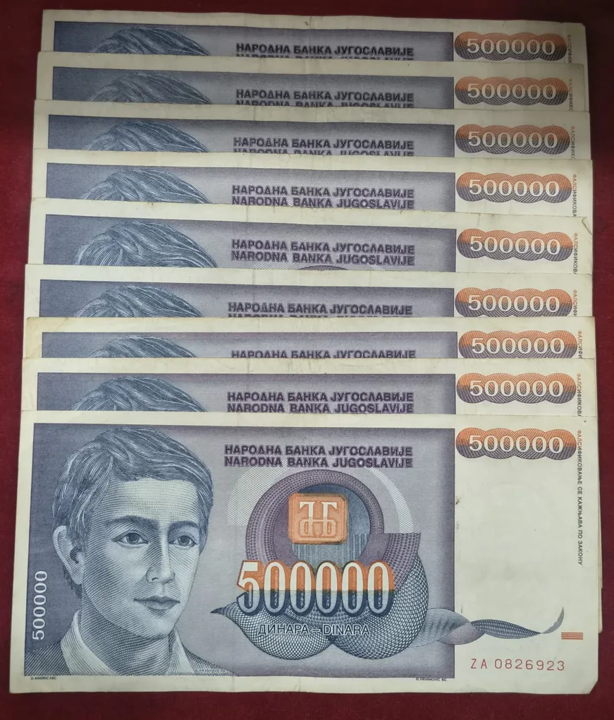Yugoslavia 500 000 Dinara Rare one Note