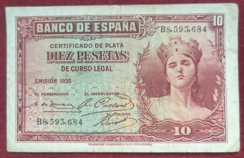 Spain 10 Pesetas Lowest Price Rare Note