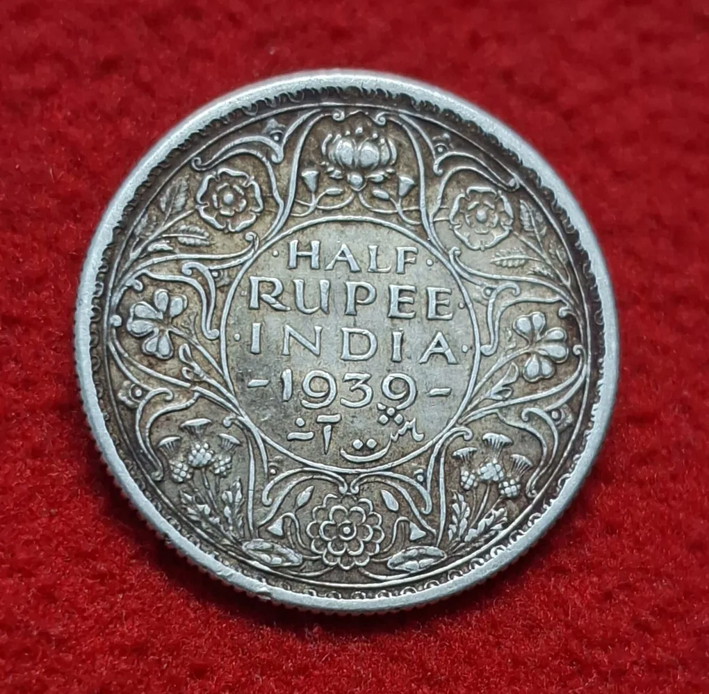 Half Rupee 1939 Calcutta Mint 01