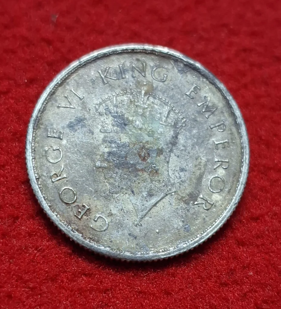 Half Rupee Silver COIN1939 Calcutta Mint 03 Weight 5.83 GMS