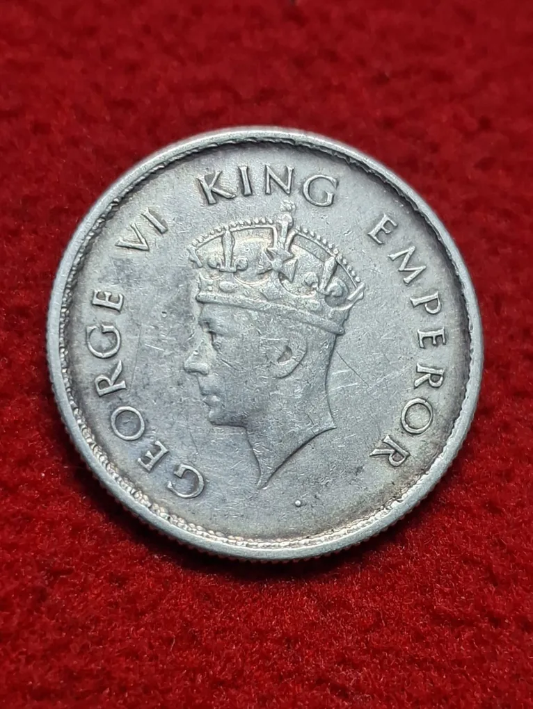 Half Rupee Silver Coin 1939 Calcutta Mint 04 Weight 5.83 GMS