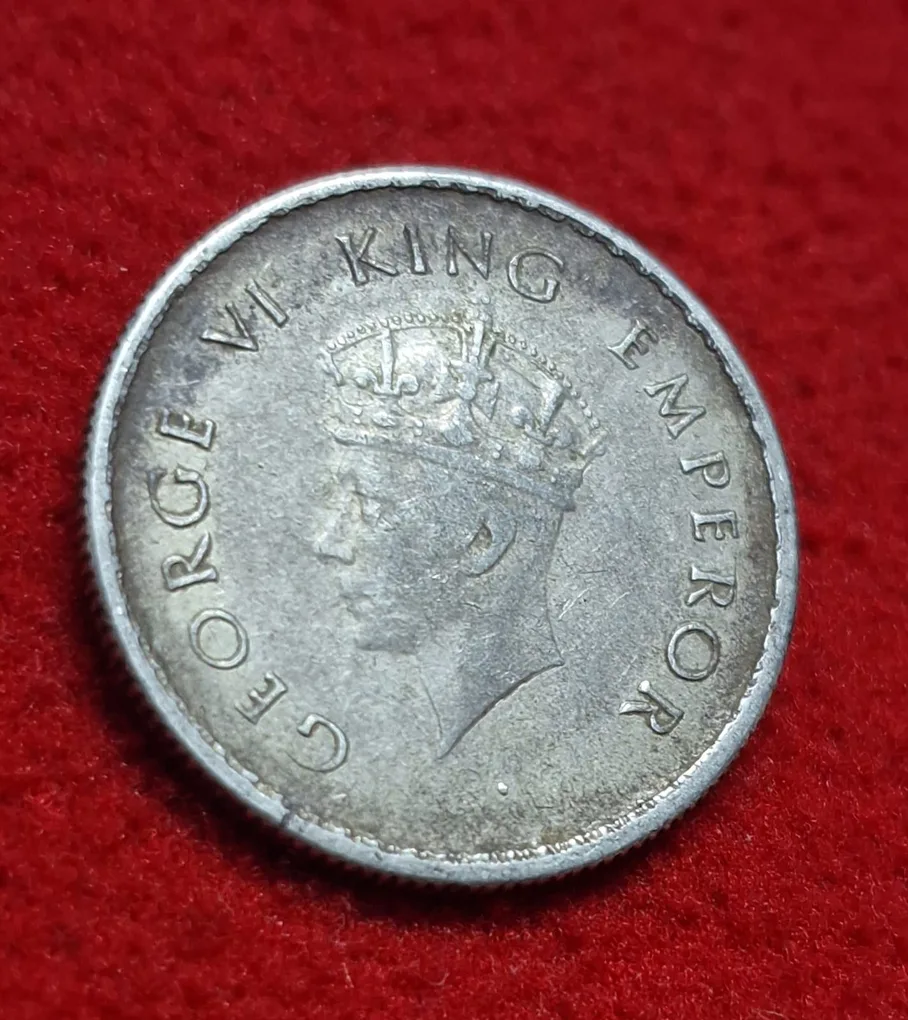 Half Rupee Silver Coin 1939 Calcutta Mint 08 Weight 5.83 GMS