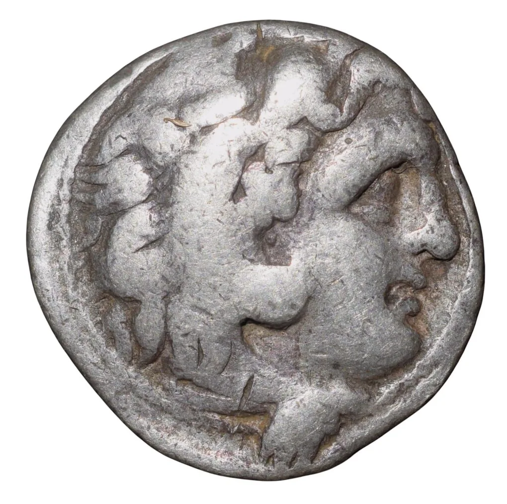 Silver Drachma of Kingdom of Macedonia In the Name of Alexander III (336 - 323 BC) Extremely Rare