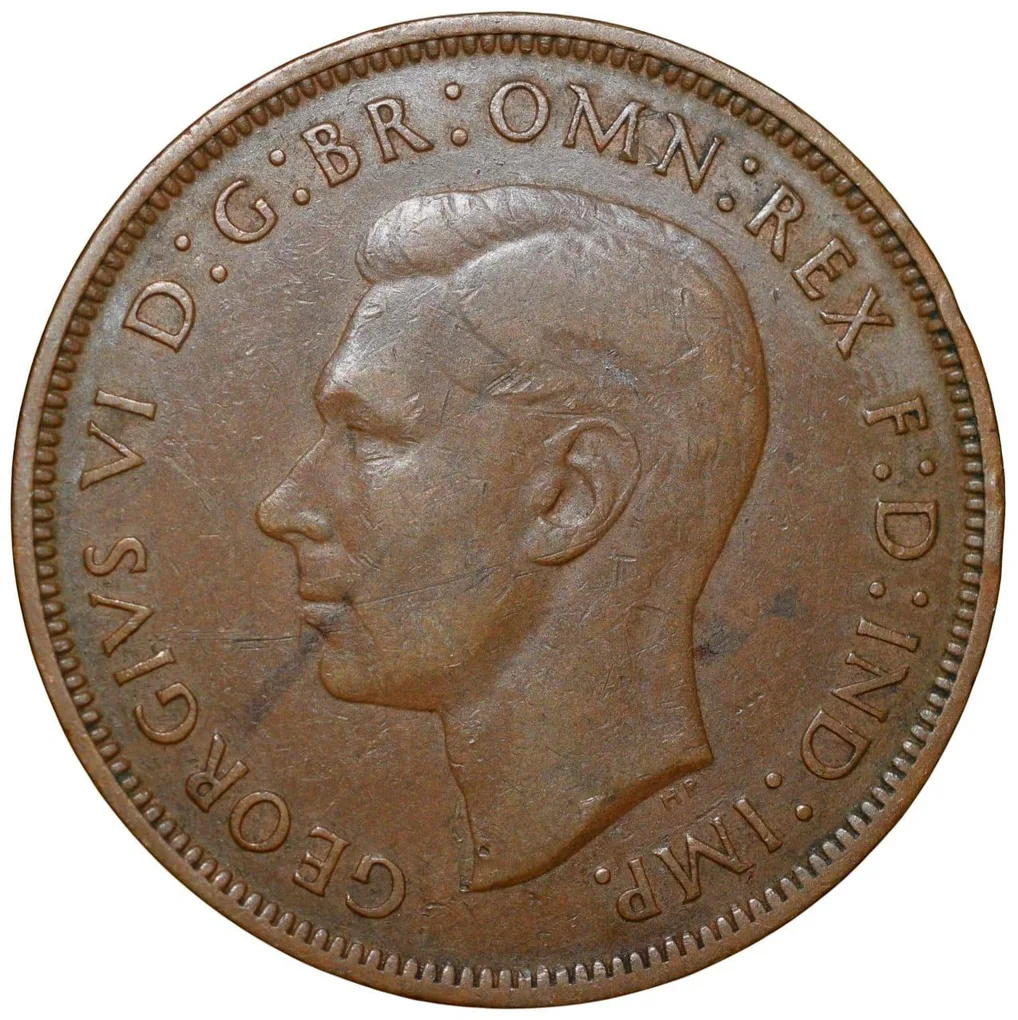Bronze Penny of George VI (AD 1948) from United Kingdom