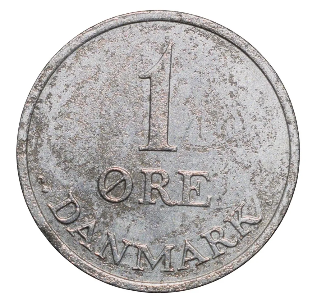 Old Zinc 1 Ore of Frederick IX (AD 1947-1972) of Danmark Country