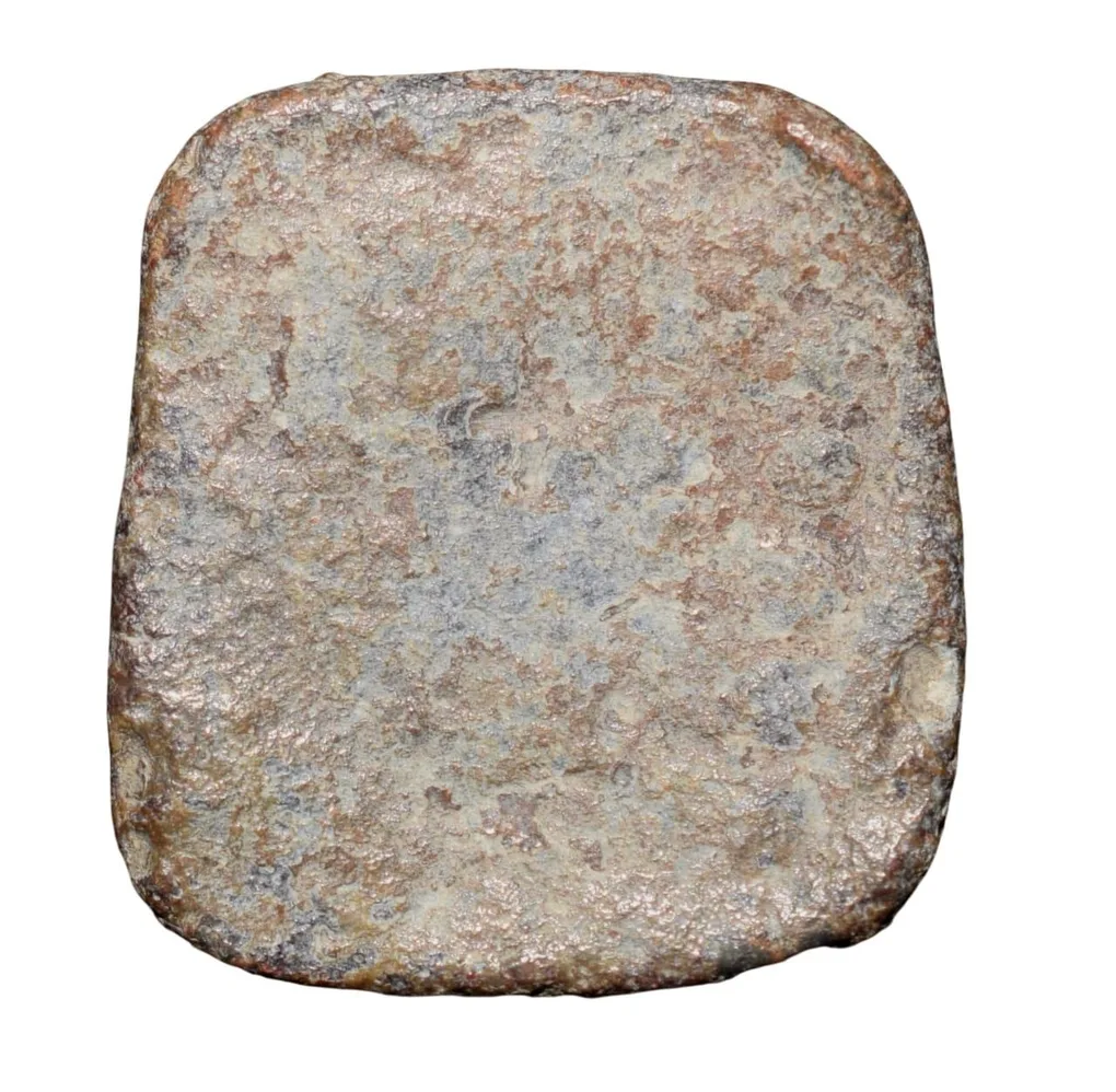 Lead Coin of Western Kshatrapa - Rudrasena III? (3rd Cen. AD) with Brahmi Legends above 3-Arched Hill Rare