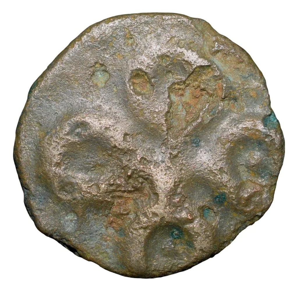 Potin Coin of Pulumavis(1st Cen.BC) of Satavahana Dynasty Elephant Type Banavasi Region