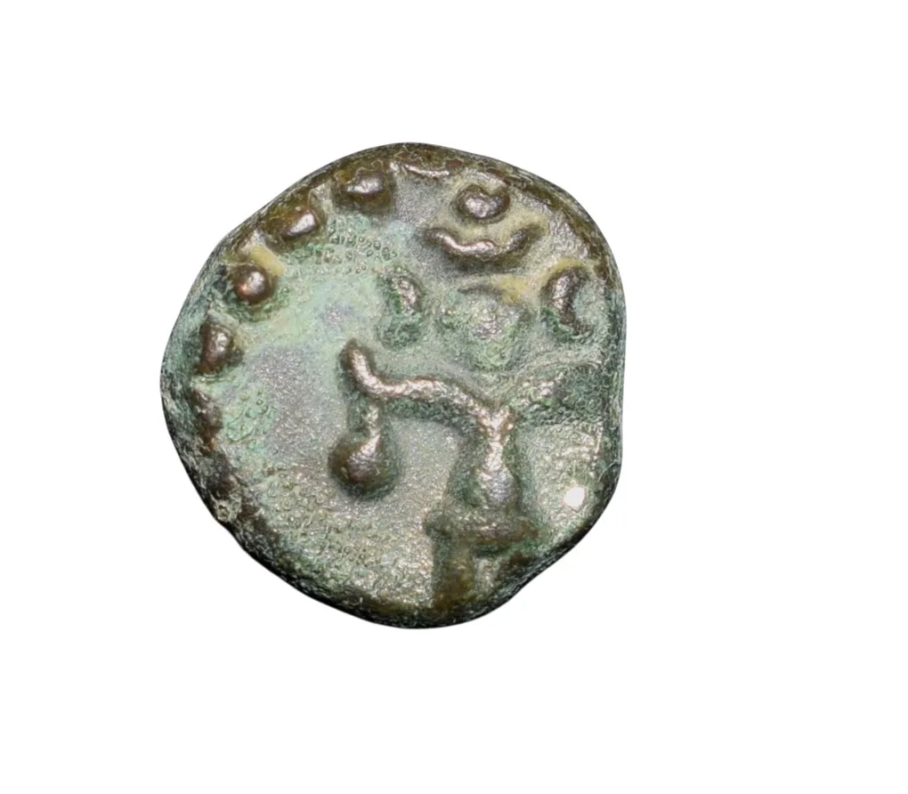 Copper Cash of Rama Varma VI(AD 1885-1924) of Travancore State Figure with dot body (Lord Krishna)