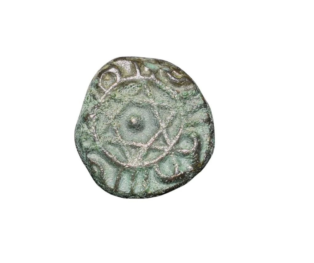 Copper Cash of Rama Varma VI(AD 1885-1924) of Travancore State Figure with dot body (Lord Krishna)