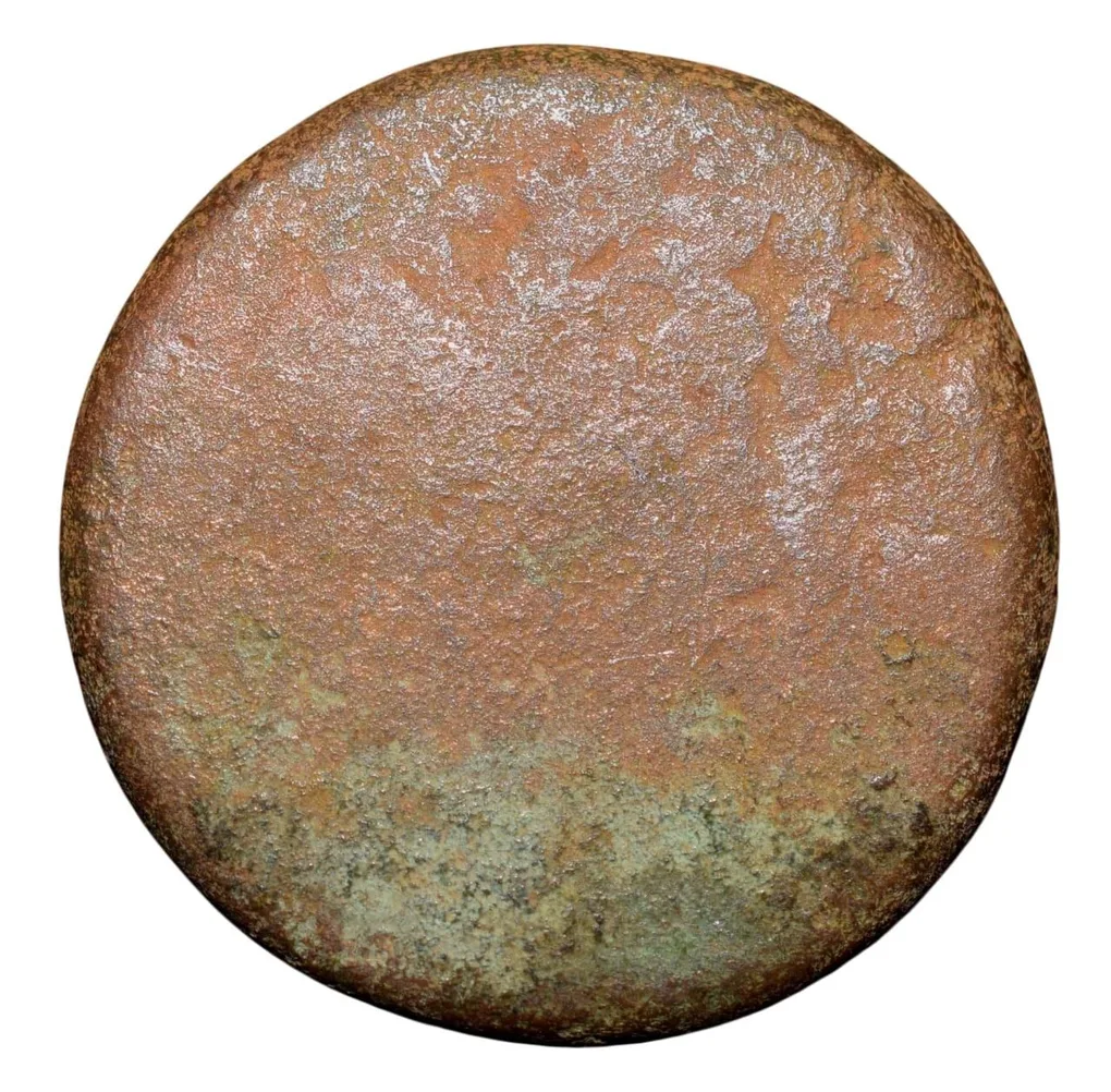Copper 2/3 Gani of Amir Barid Shah (AD1504-42) of Bidar Sultanate Counter-Struck Type