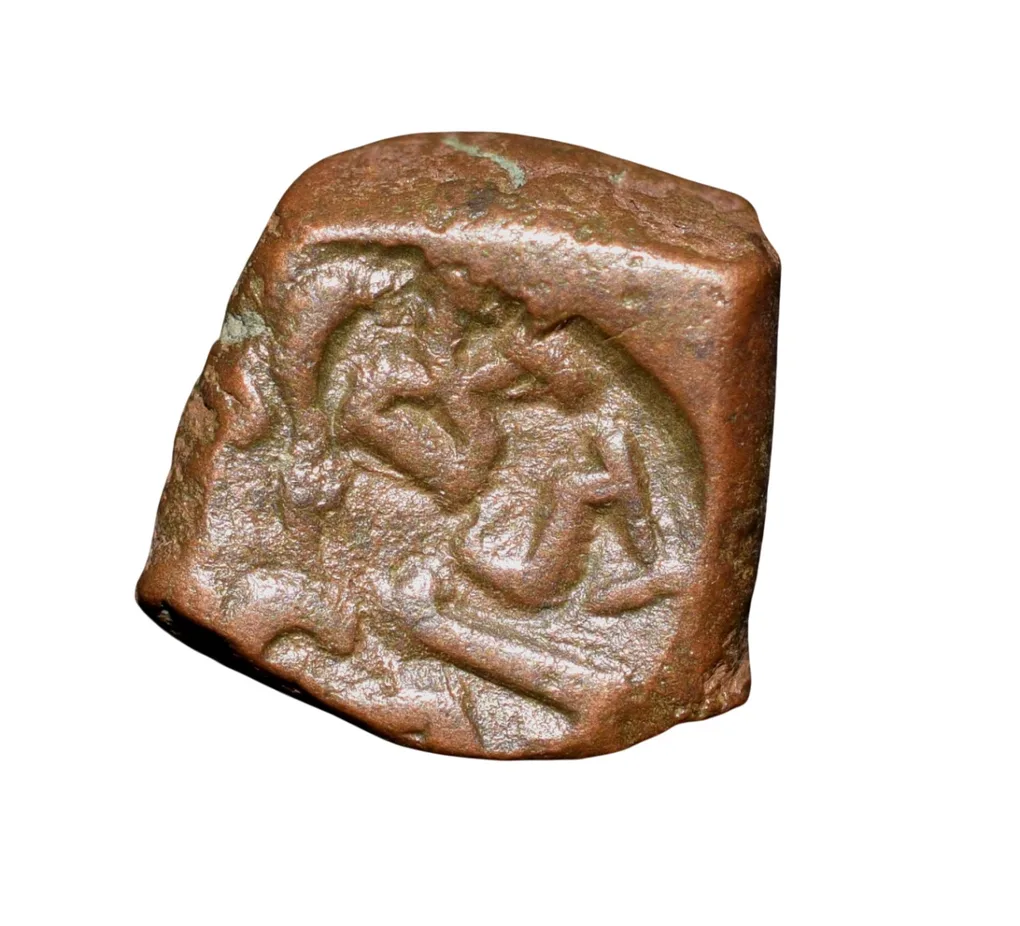 Copper Kakani of Ganapati Naga(c. 3rd Cen. AD) of Nagas Dynasty from Padmavati Bull Type Odd Square Shaped