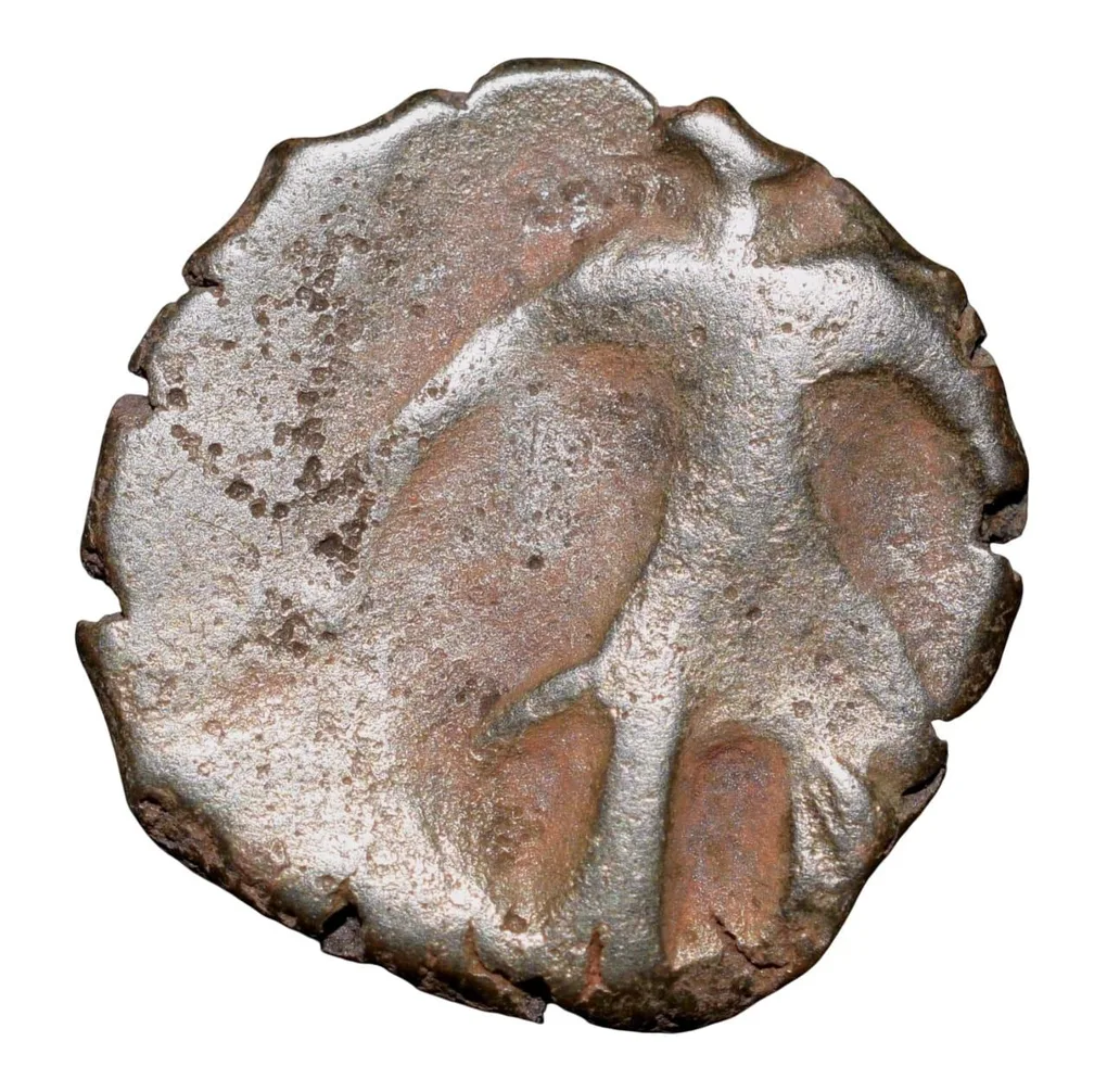 Copper Fractional 1/4 Drachma of Vasudev(AD 190-230) of Kushan Dynasty Shiv & Nandi Type
