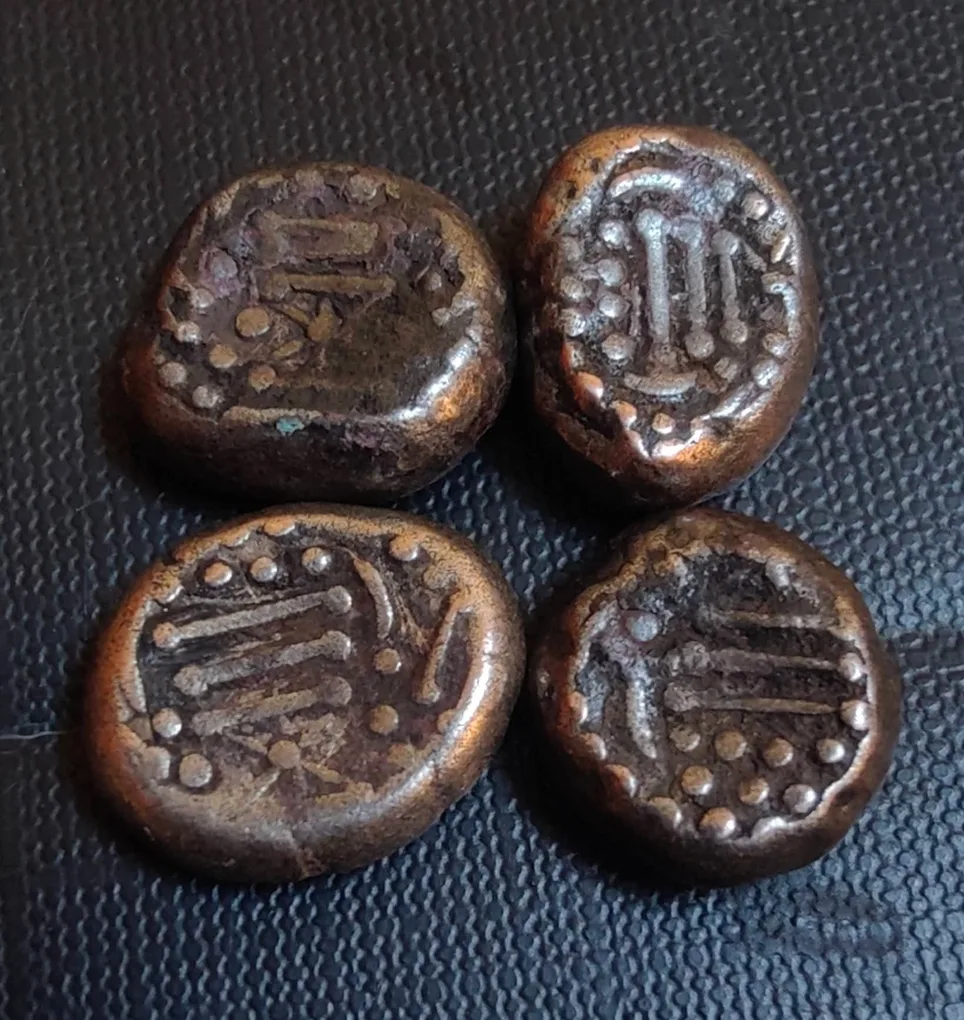 Ancient India Gadhaiya Dynasty Kings Portrait Condition as image. 4 piece given Same and similar piece available