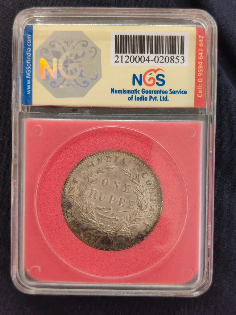 1840 East india company victoria one ruppes ngs grading Bombay mint w.w.raised 28 berries grade coin 100% original coin