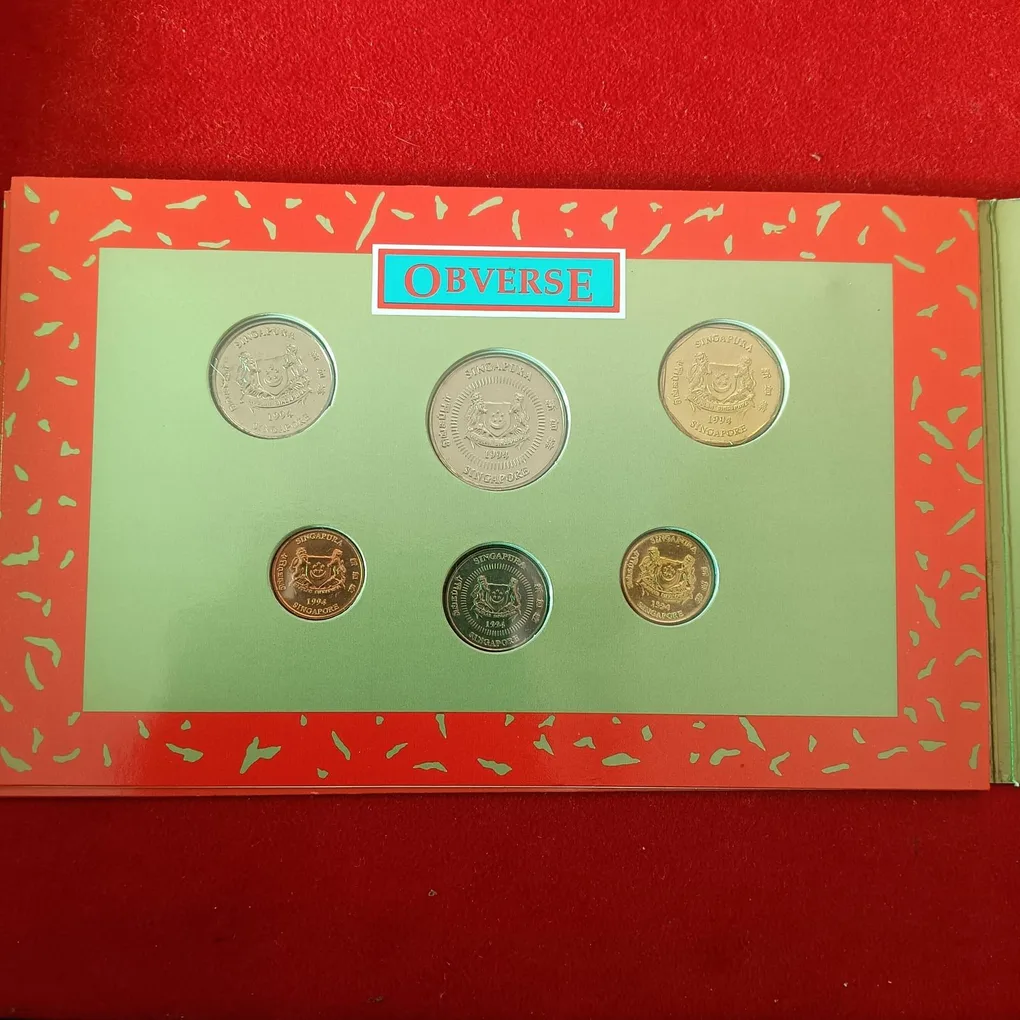 Extremely Rare Singapore Uncirculated Coin Set 1994 Year Board Of Commissioner's of Currency The Singapore Mint