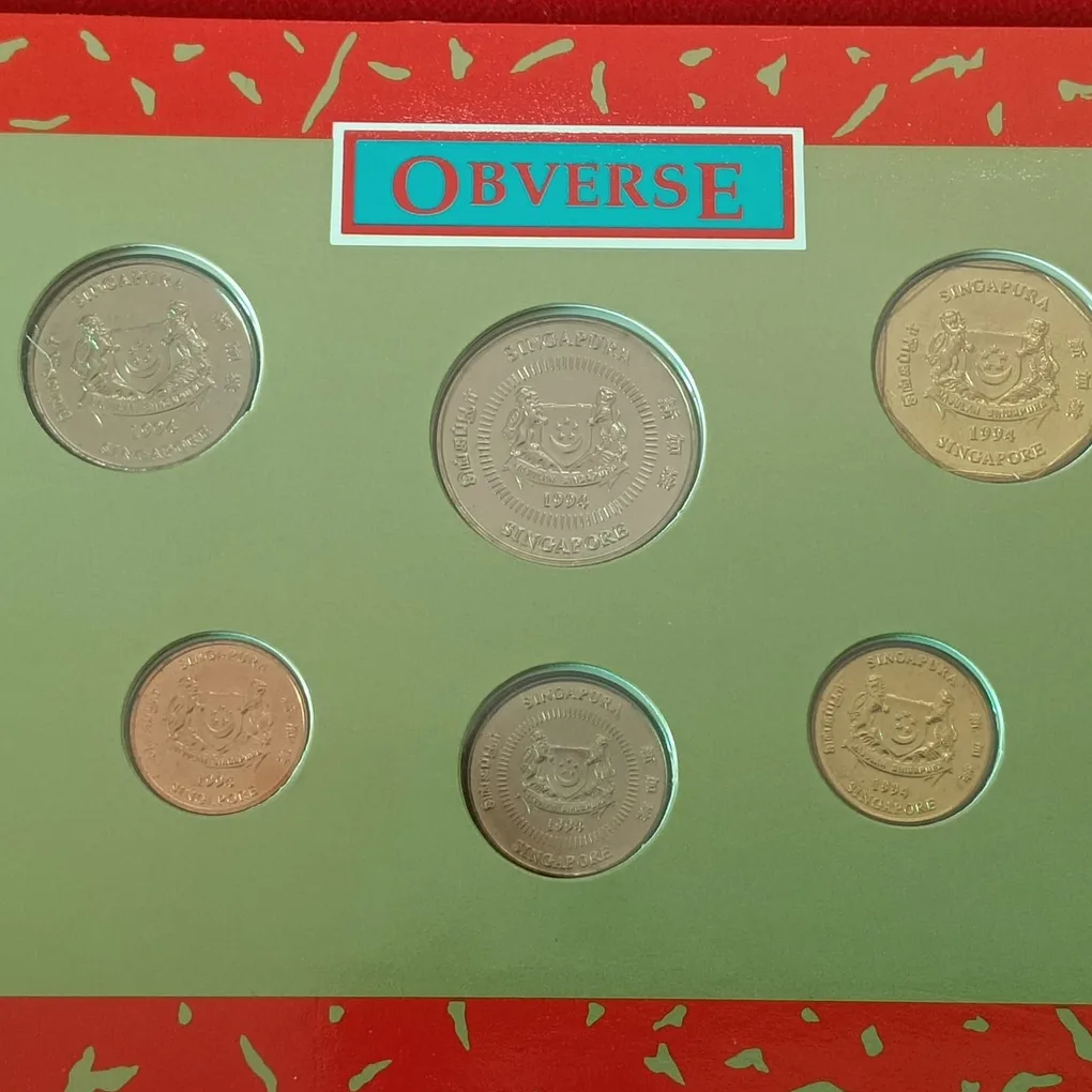 Extremely Rare Singapore Uncirculated Coin Set 1994 Year Board Of Commissioner's of Currency The Singapore Mint