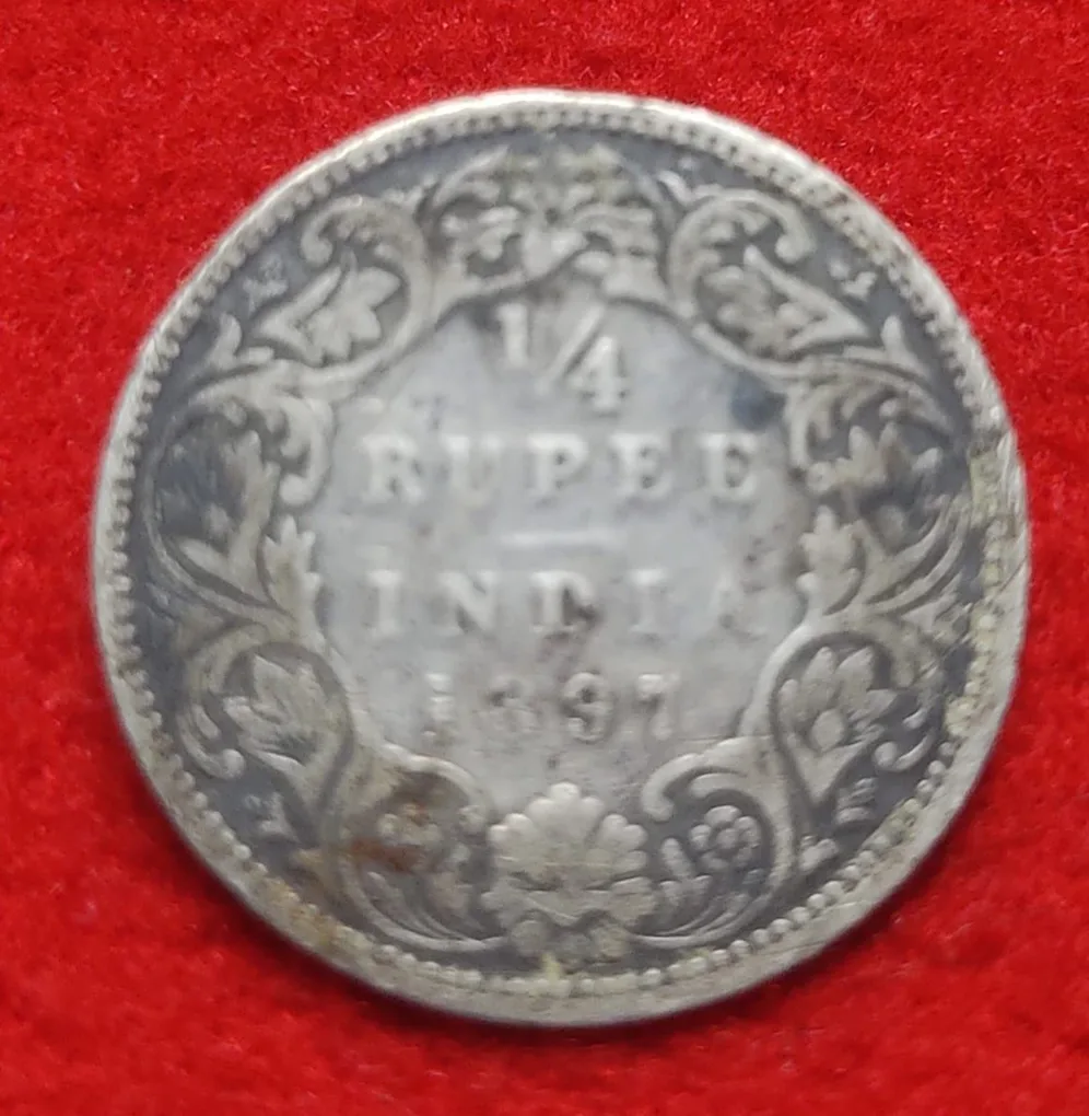1/4 Rupee Victoria Empress 1897 Bombay Mint