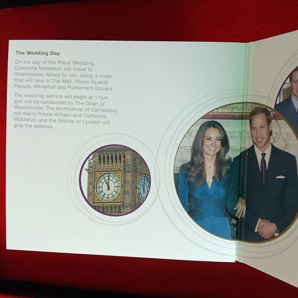 Rare The Official UK Royal Wedding Coin Prince William 5 Pounds Proof Coin 2011 Issue By Royal Mint UK
