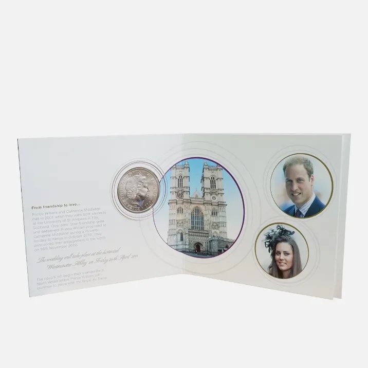 Rare The Official UK Royal Wedding Coin Prince William 5 Pounds Proof Coin 2011 Issue By Royal Mint UK