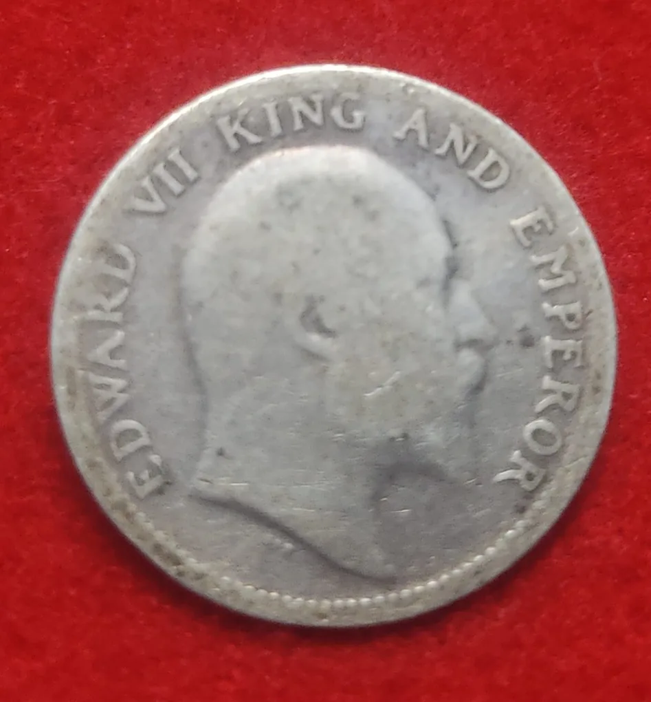 1/4 Rupee Edward VII 1904 Calcutta Mint