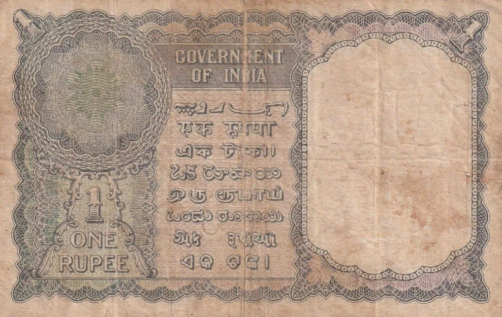 A-2 K.G Ambegaonkar 1950 One Rupees Rare Note