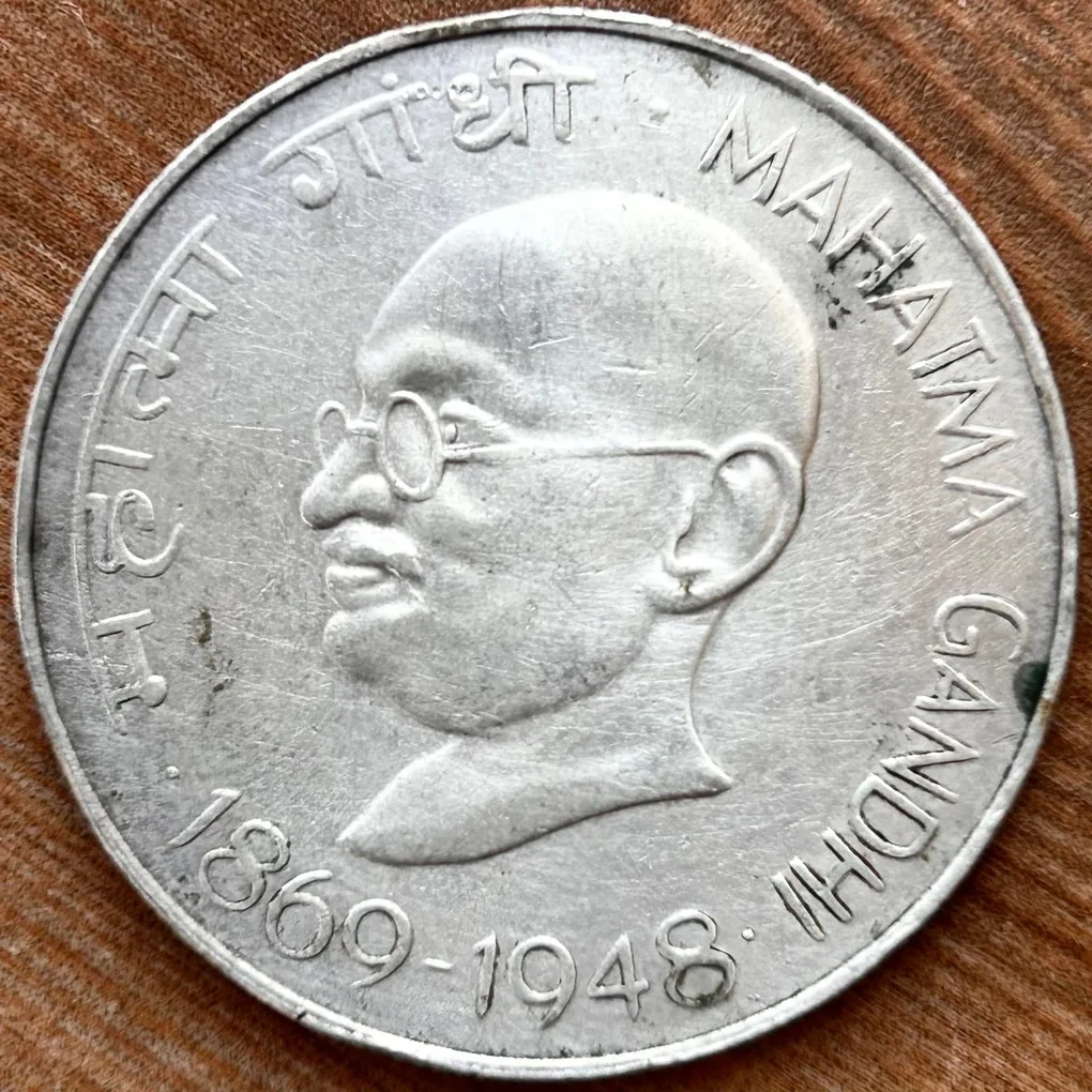 Dam Cheap Sale ❤️😍🤑 India's First 10 Rupee Silver Coin of Commemorative issue Centennial Mahatma Gandhi's Birth Collectible Coin of Republic India Bombay Mint