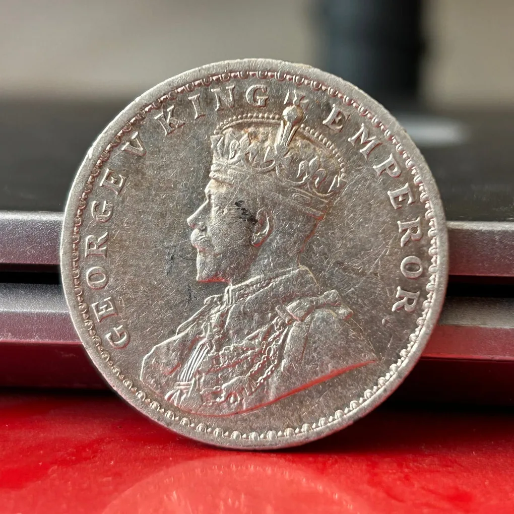 Rare 1913 One Rupee of George V King Emperor Calcutta Mint Silver 11.66 Gram British India Coin Same as per shown given