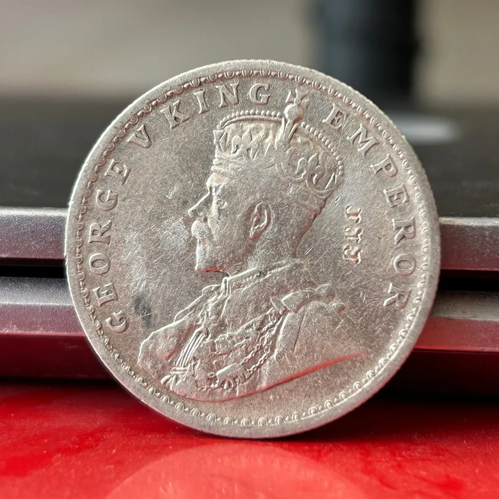Rare 1914 One Rupee of George V King Emperor Calcutta Mint Silver 11.66 Gram British India Coin Same as per shown given